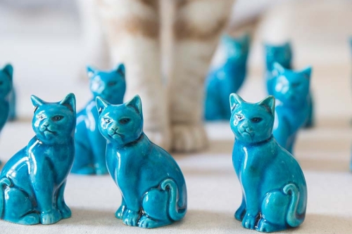 jing de zhen blue cat ceramic teapet 1 | BITTERLEAF TEAS