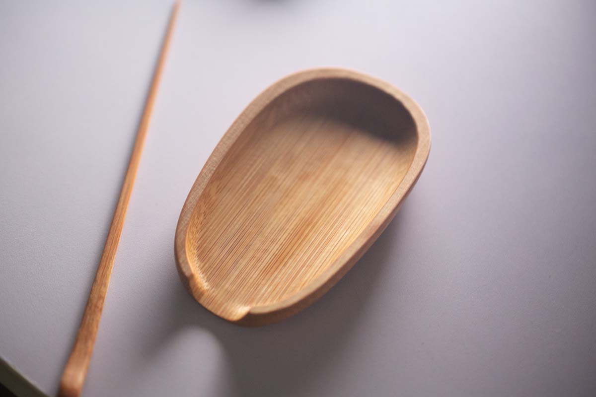 broad bamboo tea scoop 2 | BITTERLEAF TEAS