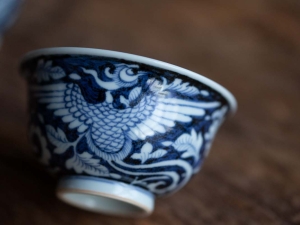 once upon a time handpainted qinghua teacup phoenix 1 | BITTERLEAF TEAS