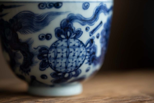 once upon a time handpainted qinghua teacup qilin 10 | BITTERLEAF TEAS