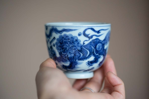 once upon a time handpainted qinghua teacup qilin 12 | BITTERLEAF TEAS