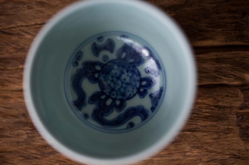 once upon a time handpainted qinghua teacup qilin 7 | BITTERLEAF TEAS