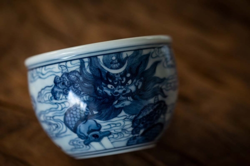 qinghua handpainted zhongkui teacup 2 | BITTERLEAF TEAS