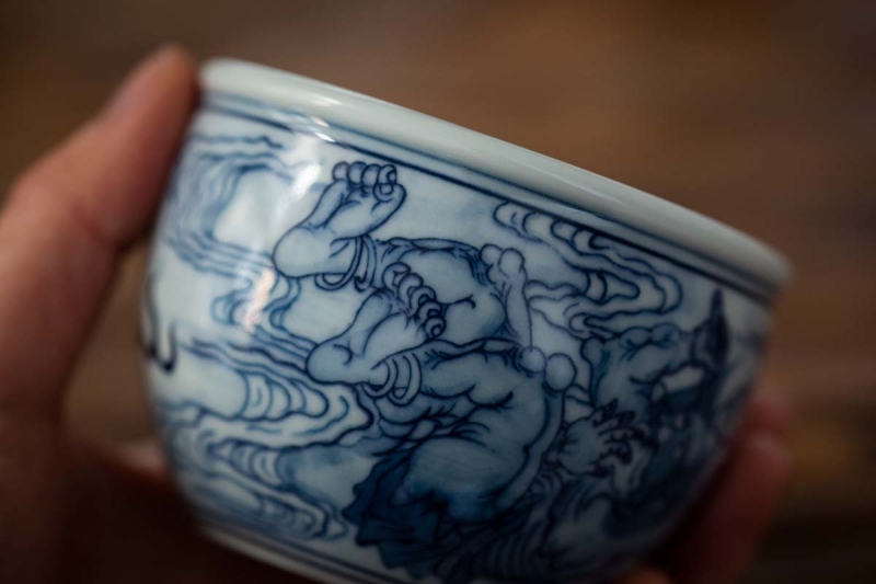 qinghua handpainted zhongkui teacup 5 | BITTERLEAF TEAS