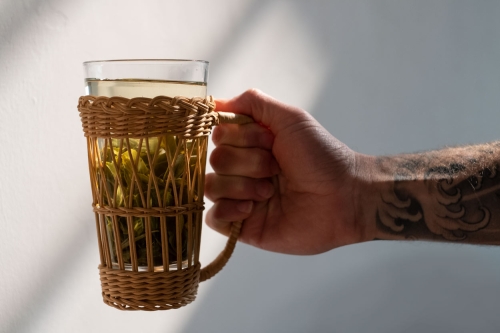 grandpas basket glass cup 12 | BITTERLEAF TEAS