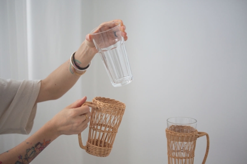 grandpas basket glass cup 4 | BITTERLEAF TEAS