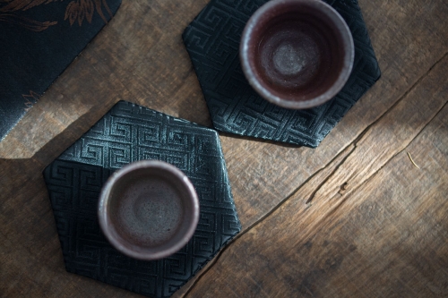 brocade cloth coaster 3 | BITTERLEAF TEAS