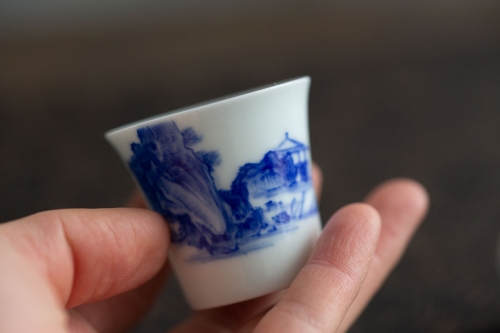 imperial blue mini teacup shanshui 12 | BITTERLEAF TEAS