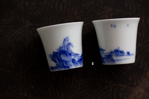 imperial blue mini teacup shanshui 15 | BITTERLEAF TEAS