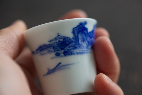 imperial blue mini teacup shanshui 2 | BITTERLEAF TEAS