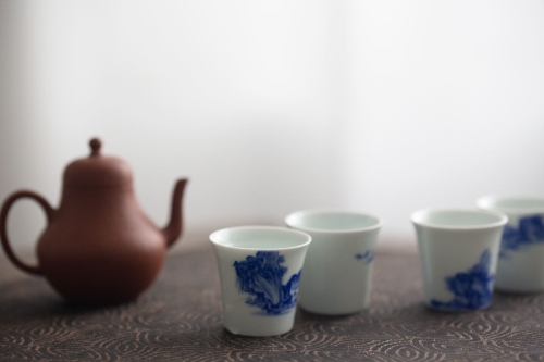 imperial blue mini teacup shanshui 6 | BITTERLEAF TEAS