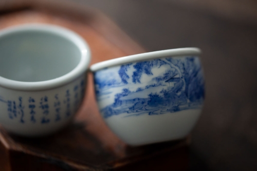 imperial blue teacup shanshui 11 | BITTERLEAF TEAS