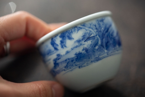 imperial blue teacup shanshui 13 | BITTERLEAF TEAS