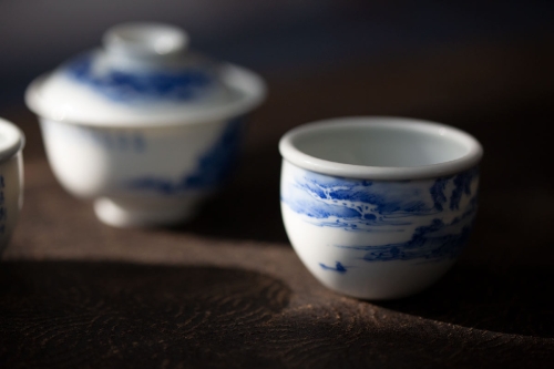 imperial blue teacup shanshui 16 | BITTERLEAF TEAS