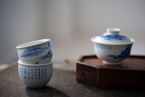 imperial blue teacup shanshui 17 | BITTERLEAF TEAS