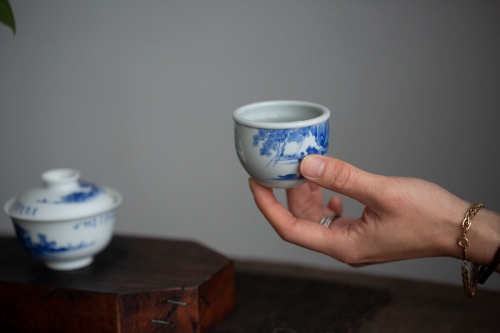 imperial blue teacup shanshui 3 | BITTERLEAF TEAS