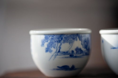 imperial blue teacup shanshui 5 | BITTERLEAF TEAS