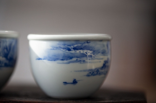 imperial blue teacup shanshui 6 | BITTERLEAF TEAS