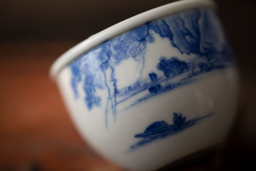 imperial blue teacup shanshui 9 | BITTERLEAF TEAS