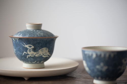 muted qinghua gaiwan deer 2 | BITTERLEAF TEAS