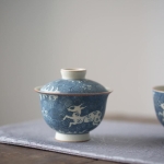 muted qinghua gaiwan deer 4 | BITTERLEAF TEAS