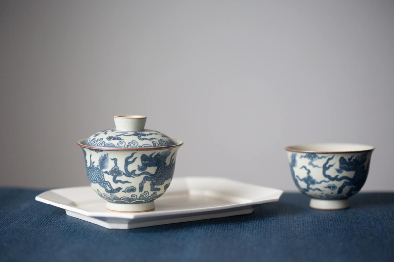 muted qinghua gaiwan qilin 1 | BITTERLEAF TEAS