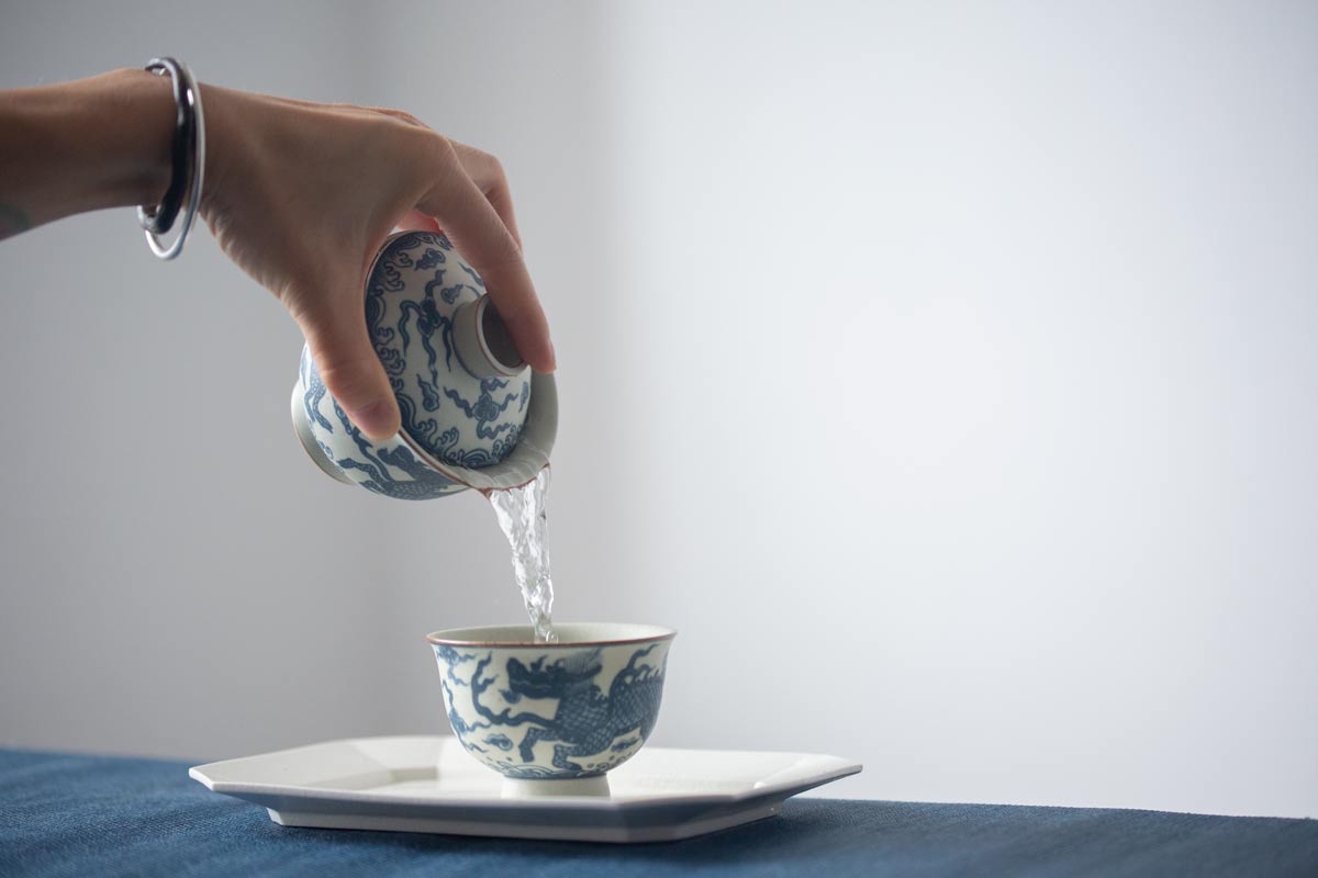 muted qinghua gaiwan qilin 6 | BITTERLEAF TEAS