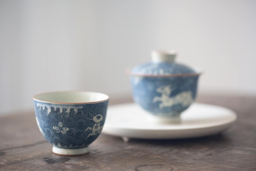 muted qinghua teacup 13 | BITTERLEAF TEAS