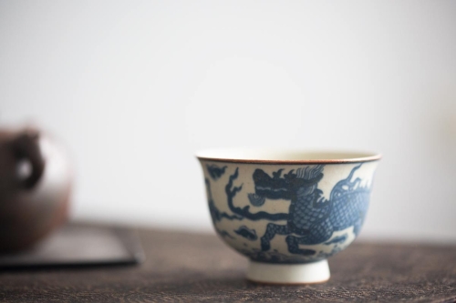 muted qinghua teacup 2 | BITTERLEAF TEAS