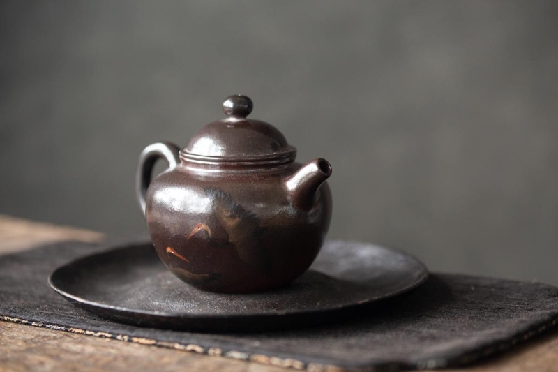 black pearl wood fired jianshui zitao teapot crane 1 | BITTERLEAF TEAS