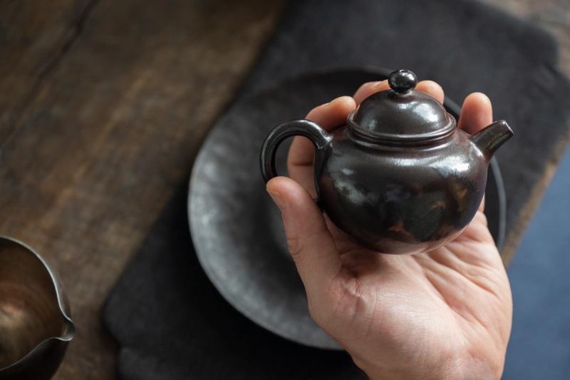 black pearl wood fired jianshui zitao teapot crane 12 | BITTERLEAF TEAS