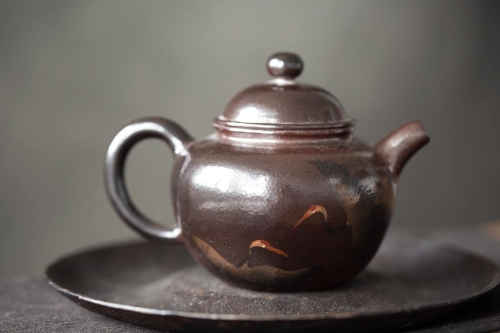 black pearl wood fired jianshui zitao teapot crane 2 | BITTERLEAF TEAS