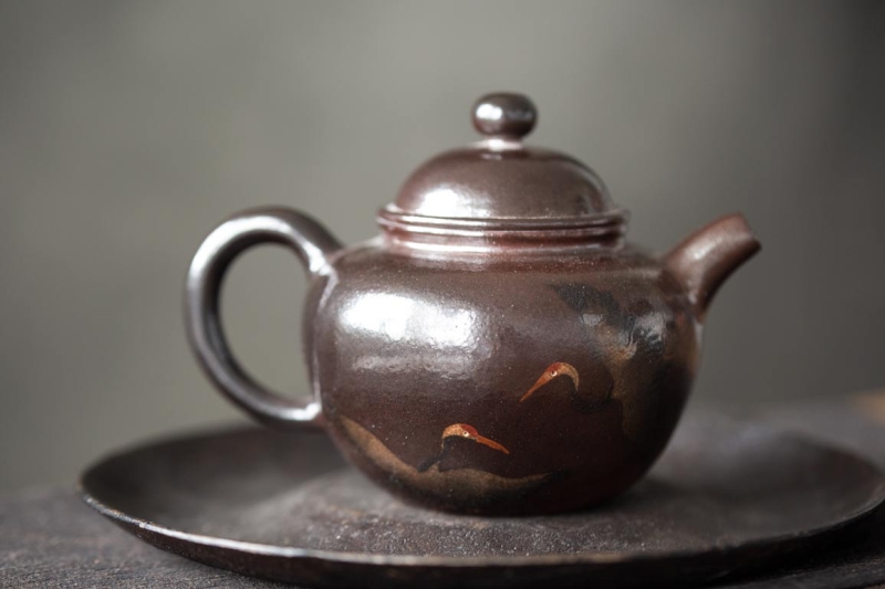 black pearl wood fired jianshui zitao teapot crane 2 | BITTERLEAF TEAS