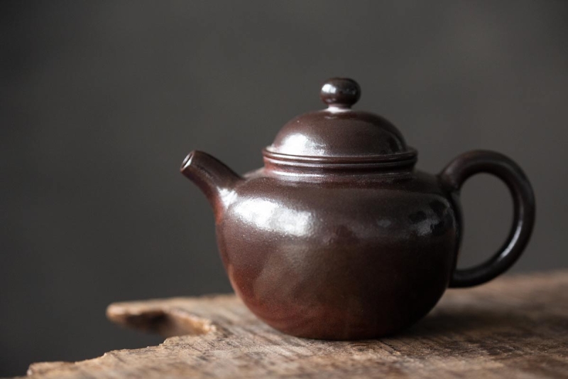 black pearl wood fired jianshui zitao teapot crane 4 | BITTERLEAF TEAS