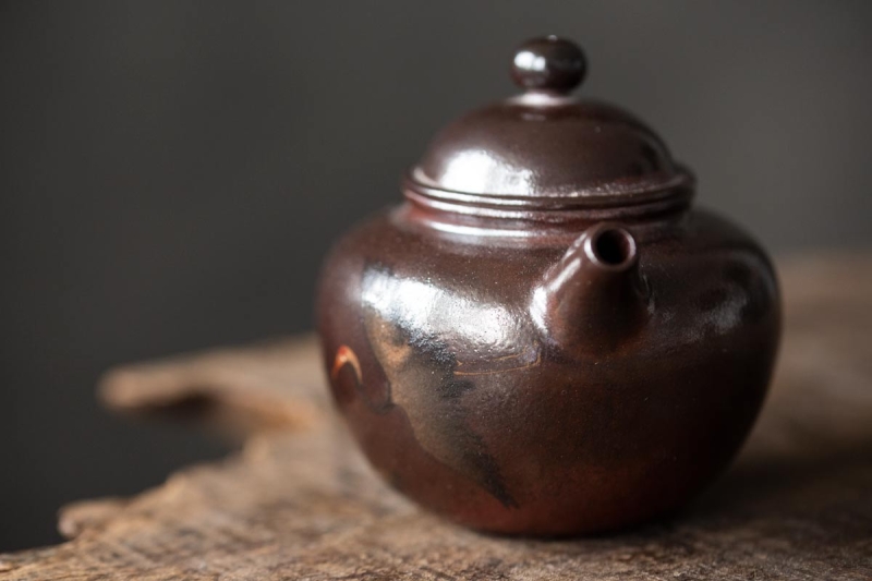 black pearl wood fired jianshui zitao teapot crane 5 | BITTERLEAF TEAS