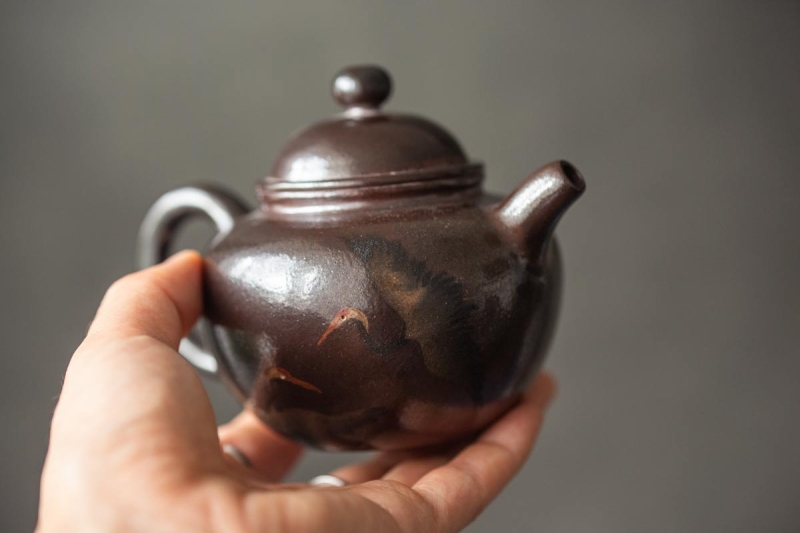 black pearl wood fired jianshui zitao teapot crane 7 | BITTERLEAF TEAS