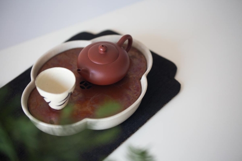 Chaozhou Da Hong Pao Clay Full Moon Teapot - Image 4