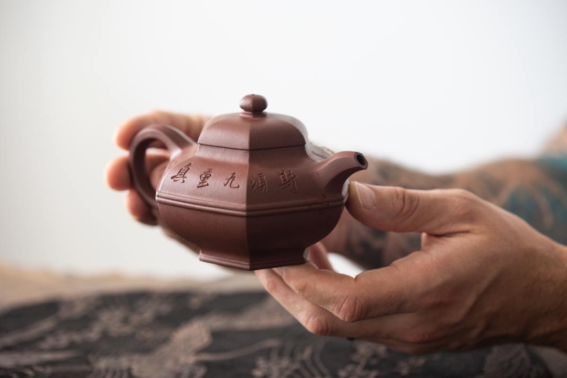 Carved clay teapot – Loom + Kiln