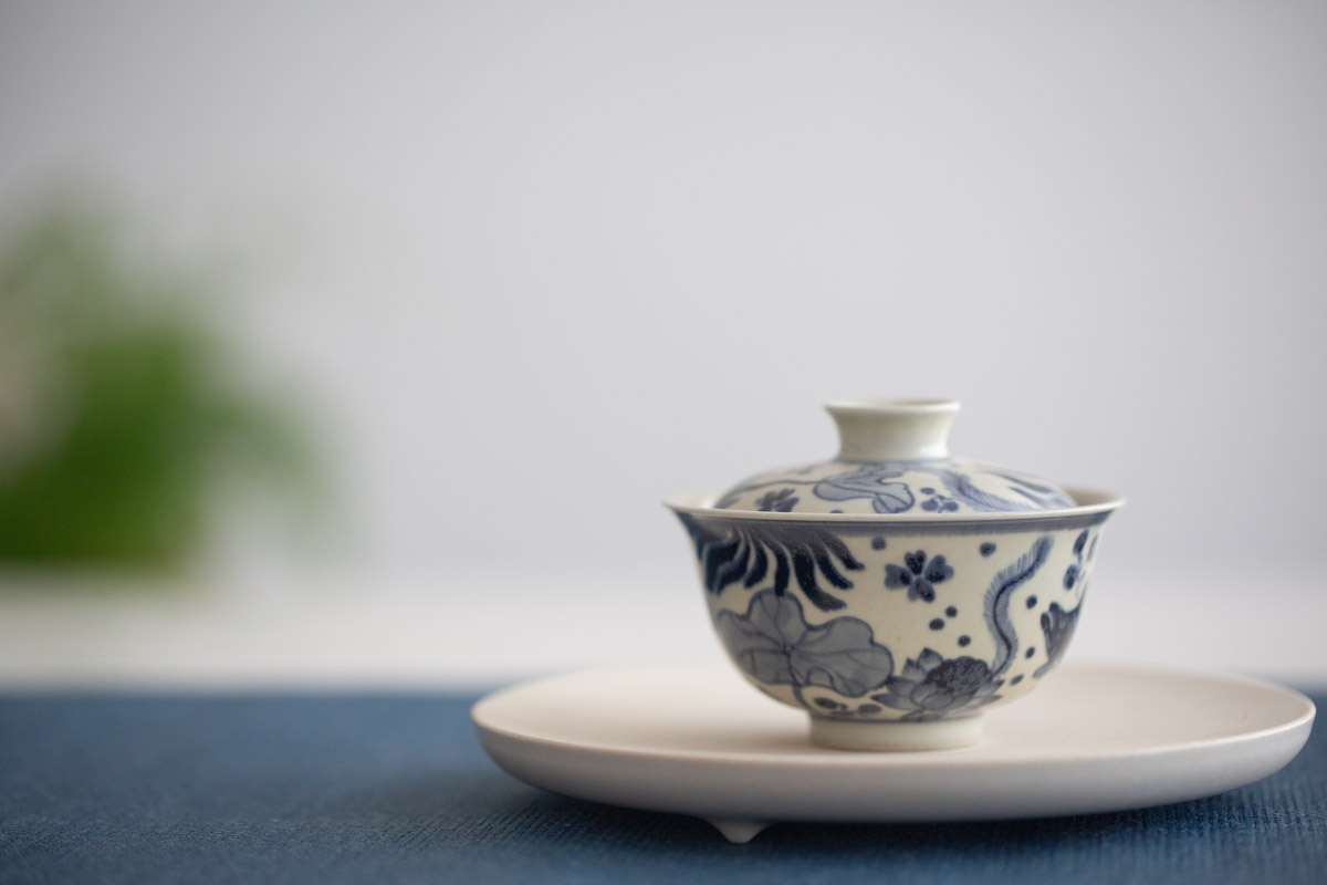 azure qinghua gaiwan fish 6 | BITTERLEAF TEAS