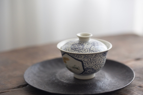 azure qinghua gaiwan grasshopper 8 | BITTERLEAF TEAS