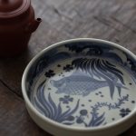 azure qinghua tea tray fish 10 | BITTERLEAF TEAS