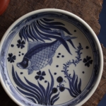 azure qinghua tea tray fish 5 | BITTERLEAF TEAS