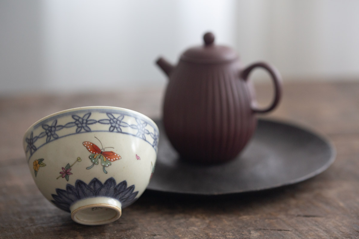 azure qinghua teacup butterfly 1 | BITTERLEAF TEAS