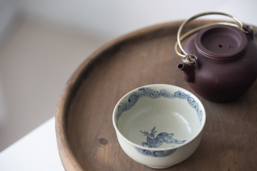 azure qinghua teacup deer 8 | BITTERLEAF TEAS