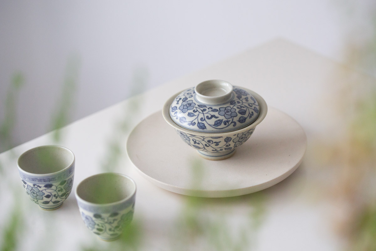 azure qinghua teacup gaiwan vine 1 | BITTERLEAF TEAS