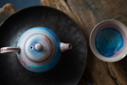 chameleon soda ash wood fired teapot 9 24 10 | BITTERLEAF TEAS