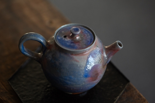 Chameleon Soda Ash Wood Fired Teapot IV - Image 9