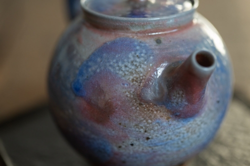 Chameleon Soda Ash Wood Fired Teapot IV - Image 4