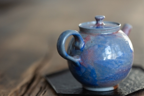 Chameleon Soda Ash Wood Fired Teapot IV - Image 5