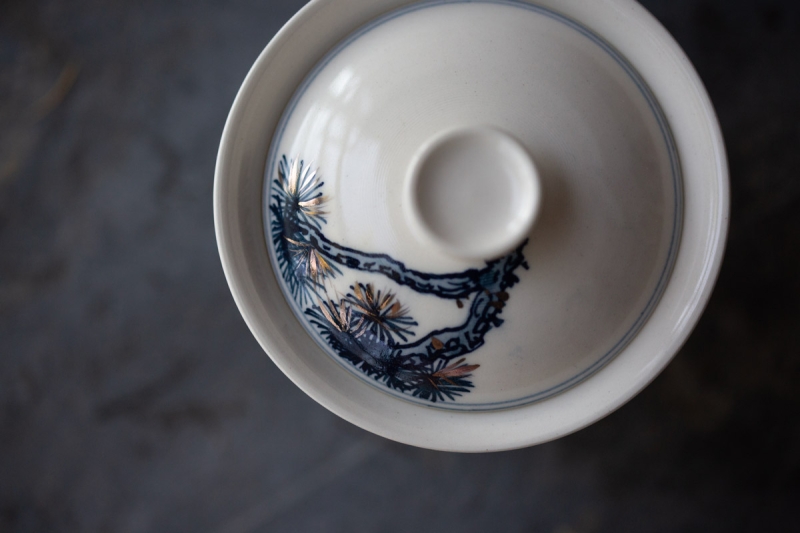 gilded qinghua gaiwan pine 2 15 | BITTERLEAF TEAS